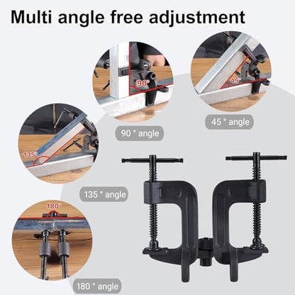 2-in-1 Adjustable Angle Clamp, 0-180° Heavy Duty Clamp Set, Detaches into Two Separate C-Clamps for Welding, Woodworking & Metalworking (Patent Pending)