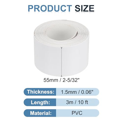 MECCANIXITY White Edge Banding 10 ft x 2-5/32 Inch Veneer Tape Pre-glued Flexible Plywood Edge Banding with Hot Melt Adhesive for Furniture Restoration - size: 10 ft x 2-5/32 Inch