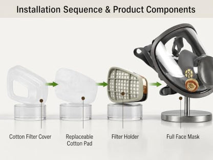 Avenor Full Face Mask with Replaceable Filters for DIY Painting & Cleaning