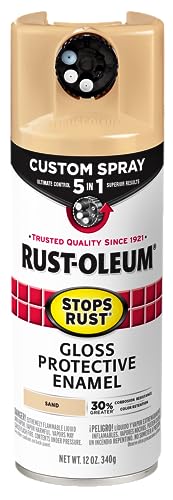 Rust-Oleum Stops Rust Custom 5-in-1 Spray Paint, Gloss Sand - color: Gloss Sand, size: 12 Ounce (Pack of 6)