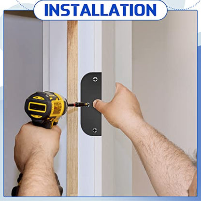 Dunzy 6 Set Black Door Hinge Filler Plates 3.5 inch,with 18 Screws