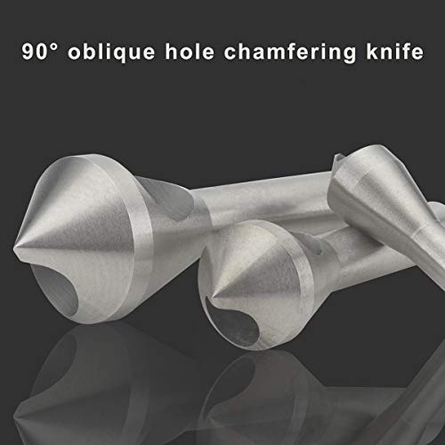 4pcs Countersink Chamfer Tool HSS(4241) Deburring Tool Set - color: Silver (4pcs Oblique Hole)