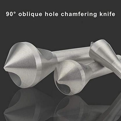 4pcs Countersink Chamfer Tool HSS(4241) Deburring Tool Set - color: Silver (4pcs Oblique Hole)