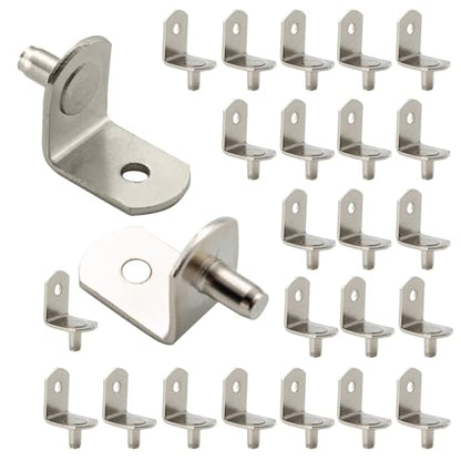 3/16 Inch Shelf Pins, Right Angle Cabinet Shelf Supports, 25 Pack