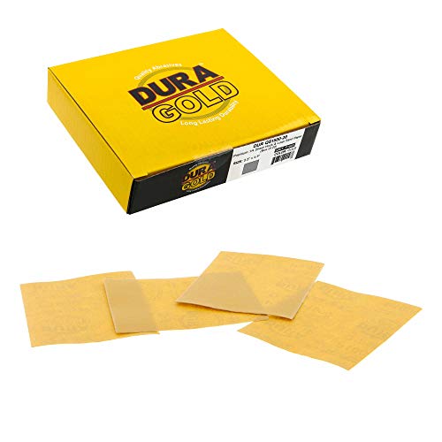 Dura-Gold Premium 1/4 Sheet Gold Sandpaper Sheets, 1500 Grit (Box of 20) - size: 1500-Grit