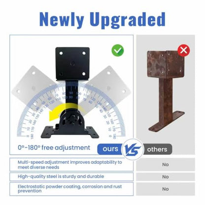Pergola Roof Riser Brackets Kit, Heavy‑Duty Adjustable , 3‑Pack Roof Riser