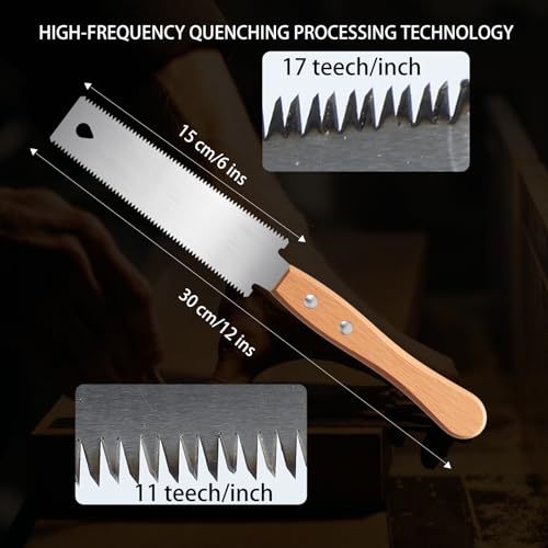 Wooden SawSet, Including One Medium Length Cutting Saw 10.5" and One Double-Sided Saw 6",for Home Pruning, Logging, Woodworking,Landscaping. - style: Medium Length Saw+small Saw