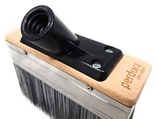 Deck Stain Brush Applicator - Deck Boss Mini by Perdura - 6 inch Paint Brush Stain Seal and Paint for Decks Fence Siding - for Water and Oil Based Coatings on Wood Concrete Rough or Smooth