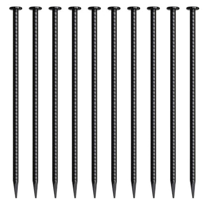 16 Inch Rebar Stakes 10 Pack Heavy Duty Ground Anchors 1/2 Inch Diameter Galvanized Steel Asphalt Anchoring Metal Spikes for Speed Bump, Parking Curb and Camping Tent - size: T-16"x1/2"-10pcs