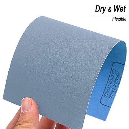 9x3.6 inch Sandpaper, 30 Sheet 5000 Grit Wet and Dry Sand Paper, Fine Precision Abrasive Pads Detail Sander Sheets Paper for Automotive Sanding, Wood Turing Finishing, Metal Furniture Polishing - color: 30 strips (#5000)