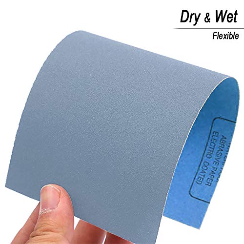 9x3.6 inch Sandpaper, 30 Sheet 5000 Grit Wet and Dry Sand Paper, Fine Precision Abrasive Pads Detail Sander Sheets Paper for Automotive Sanding, Wood Turing Finishing, Metal Furniture Polishing - color: 30 strips (#5000)