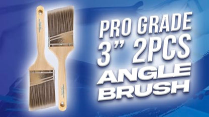 Pro Grade - Paint Brushes - 2Ea 3" Angle Brushes (Pack of 2) - size: 2Ea H 3A (Pack of 2)
