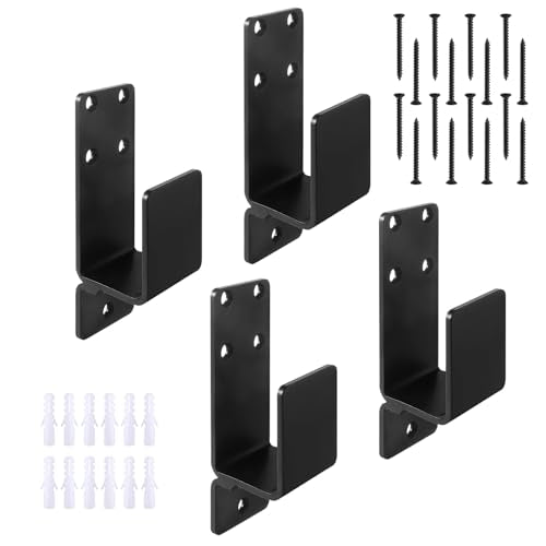 4 Pack Door Barricade Bracket Fits 2x4 Lumber Black - style: 4 Pack-Black