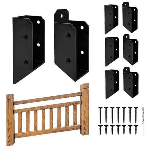 30 Degree Stair Railing Bracket Connectors,U-Shaped Conclaled Brackets for 2" x 4"(Actual:1.5" x 3.5") Lumber,Deck Handrail Connectors for Wood Fences,Pergolas,Log Cabins (Black,4Pair)… - size: 4Pair, style: Angle 30°