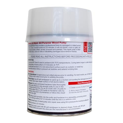 J-B Weld - 32oz All-Purpose Wood Putty - Dries White - 40004 - size: 32 oz