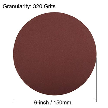 uxcell 6" PSA Sanding Discs 320 Grits Self Stick Aluminum Oxide Sandpaper for Random Orbital Sander Wood Metal Dry Polishing 20pcs - style: 320 Grit