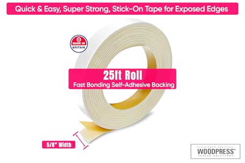 5/8" Matt White Peel & Stick Melamine Edge Banding, 25 ft - size: 5/8 inch