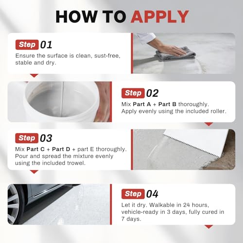 DWIL Epoxy Garage Floor Paint Kit with Colored Sand, 10-15 sq ft.