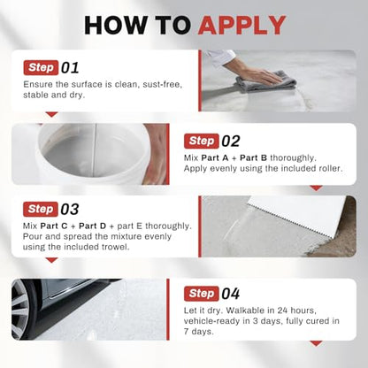 DWIL Epoxy Garage Floor Paint Kit with Colored Sand, 10-15 sq ft.