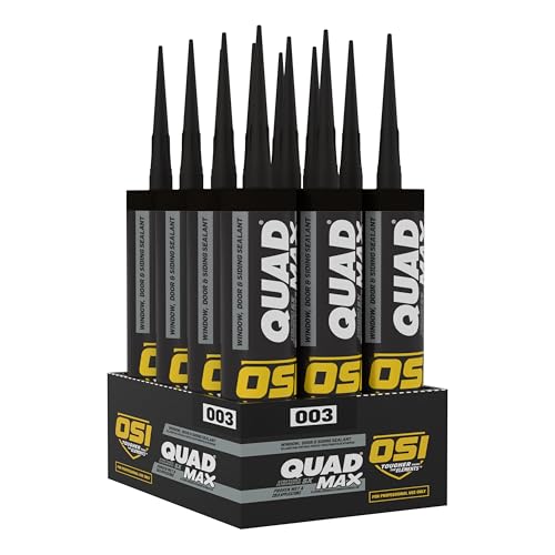 OSI Quad Max Window, Door and Siding Sealant Black 003, 9.5 fl oz Cartridge, Pack of 12 - color: Black