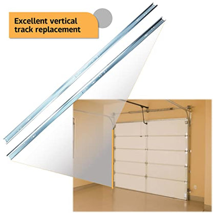 Garage Door Vertical Track Replacement with Jamb Bracket J6, 6 Pack, Galvanized Steel Garage Door Hardware Rails Kit for 2" Light Commercial Side Track Rollers and 7' Ft Tall