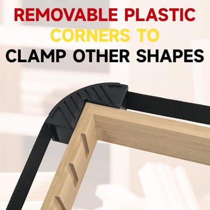 Band Clamps, Frame Quick Release Strap Clamps with 4 Corner Claws, Picture Frame Clamps for Woodworking