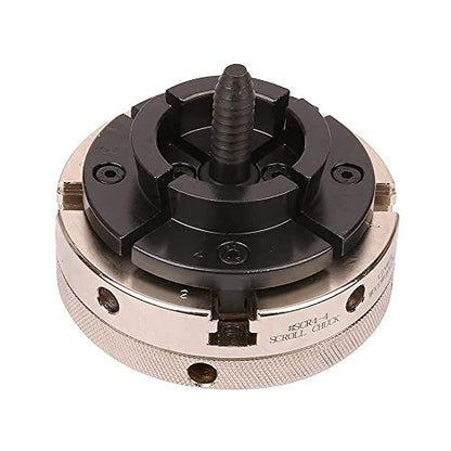 4INCH 4-Jaw Self-Centering Wood Lathe Chuck, 2" Round Jaw Mounted, 1"x8TPI thread & 3/4"x16TPI Adapter, T Allen Wrench, Screw Chuck, SCR4-4, Nickle electric Coating Body