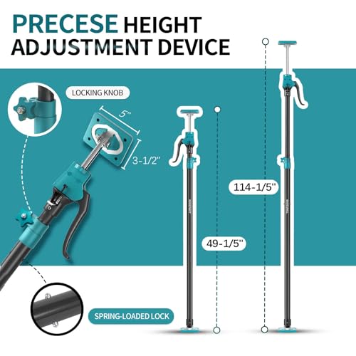 Third Hand Support Pole Heavy Duty, Cabinet Jacks for Installing Cabinets with 200 LBS Capacity and Expand from 49-1/5 to 114-1/5 in, 4-PC - size: 49.2" - 114.2" 4Pcs