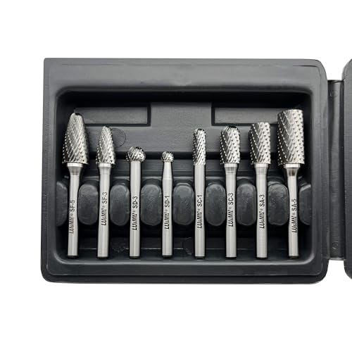 LU&MN Tungsten Carbide Burr Set, 1/4" Shank, 8 Pcs - style: 8PCS -1/4" Shank