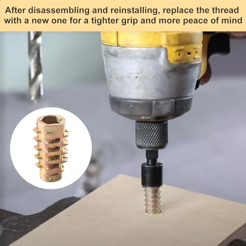 1/4-20 Threaded Inserts for Soft Wood 50 Pcs