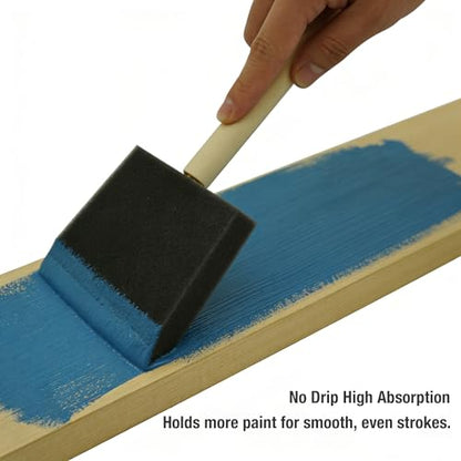 Poly Foam Brushes 3inch 12pcs, High Density Foam Paint Brush - size: 3inch 12pcs