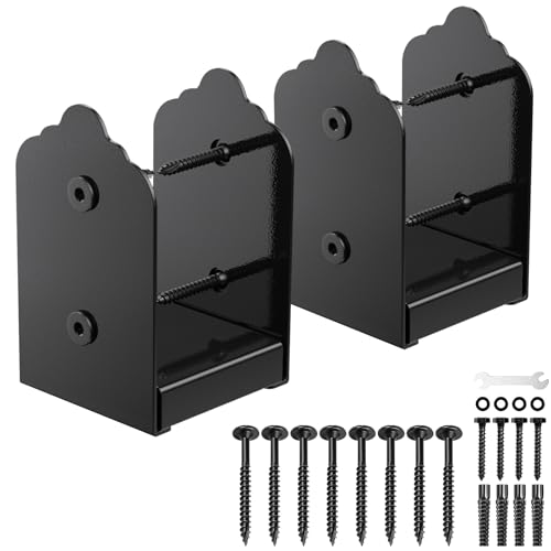 4x4 Post Base, 2Pcs Stainless Steel Adjustable Post Anchor Bracket - size: 4x4