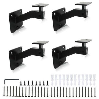 4 Pcs Handrail Bracket Black Iron Staircase Handrail Brackets