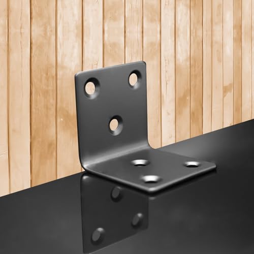 40Pcs Stainless Steel Angle Brackets 1.5"x1.5" Black L Brackets for Wood