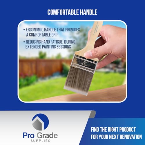Pro Grade - Paint Brushes - 2Ea 3" Flat Brushes (Pack of 2) - size: 2Ea H 3F (Pack of 2)