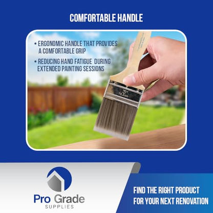 Pro Grade - Paint Brushes - 2Ea 3" Flat Brushes (Pack of 2) - size: 2Ea H 3F (Pack of 2)