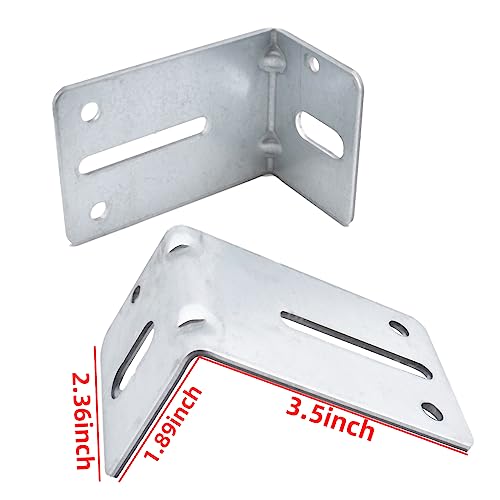 4 Pack Garage Door Track Jamb Bracket, Heavy Duty 12 Gauge Steel Garage Door Parts, Garage Door J6 Track Bracket for Garage Door Reinforcement (89mm) - size: 89mm