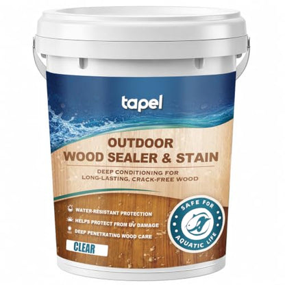Clear Wood Sealer and Stain - Waterproof & Wood Hardwax Oil, 1gal - color: Clear, size: 1 Gallon