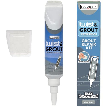 from Floor-Fix Pro Premixed Tile Grout Repair Kit, Light Gray - color: Light Gray