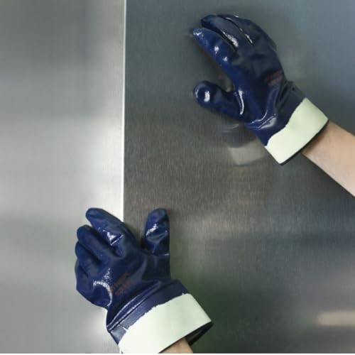 Liberty Glove & Safety 9460SP Fully Coated Nitrile Gloves with 2-1/2" Safety Cuff, Jersey Lined, Abrasion-Resistant Grip, Industrial Work Gloves | Blue, X-Large, Pack of 12 - size: X-Large (Pack of 12)