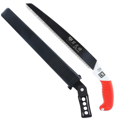 Medium Length japanese pull saw with Super Sharp Teeth,Thickened SK5 Steel,for Home Pruning, Logging, Landscaping,Three Sided Grinding,10.5" - style: SK5 Medium
