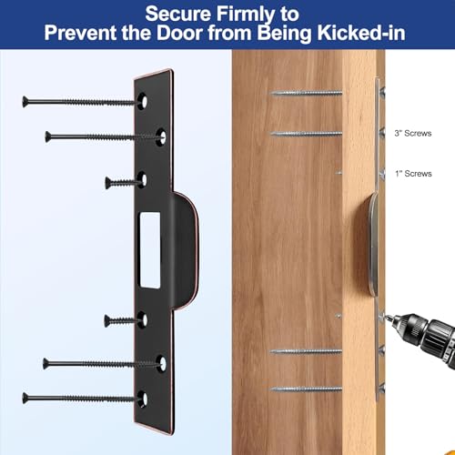 Extra-Long Door Strike Plate, Extended Length/Height - color: Oil Rubbed Bronze, size: 2 Pack
