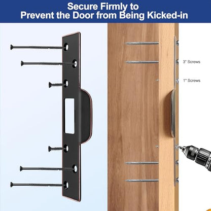 Extra-Long Door Strike Plate, Extended Length/Height - color: Oil Rubbed Bronze, size: 2 Pack