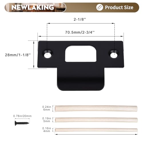 T-Shape Door Strike Plate, Matte Black, 2-1/8'' Hole Spacing - color: Matte Black