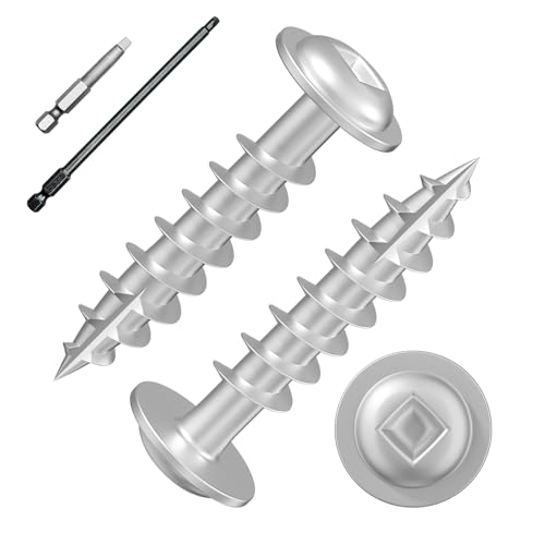 Wensilon Pocket Hole Screws, #8 x 1, Square Drive, White, 5lbs 1049pcs - color: Silver, size: 8*1"