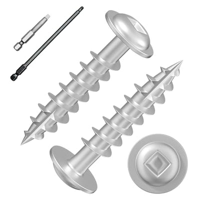 Wensilon Pocket Hole Screws, #8 x 1, Square Drive, White, 5lbs 1049pcs - color: Silver, size: 8*1"