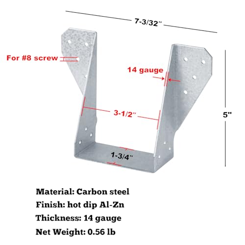 GBGS 6 Pack 4x6 Joist Hanger,Face Mount,14 Gauge