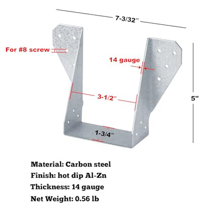 GBGS 6 Pack 4x6 Joist Hanger,Face Mount,14 Gauge