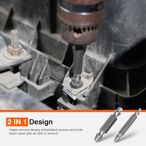 52PCS Bolt Extractor Set & Screw Extractor Kit, Stripped Bolt Remover Socket Set, Easy Out Tool for Broken, Damaged, Rusted & Rounded Bolts, Nuts and Stripped Screws with Portable Storage Case