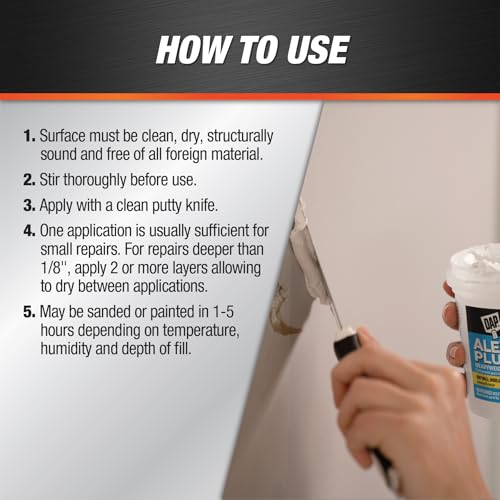 DAP Alex Plus Spackling, White, 32 Oz (7079818746)